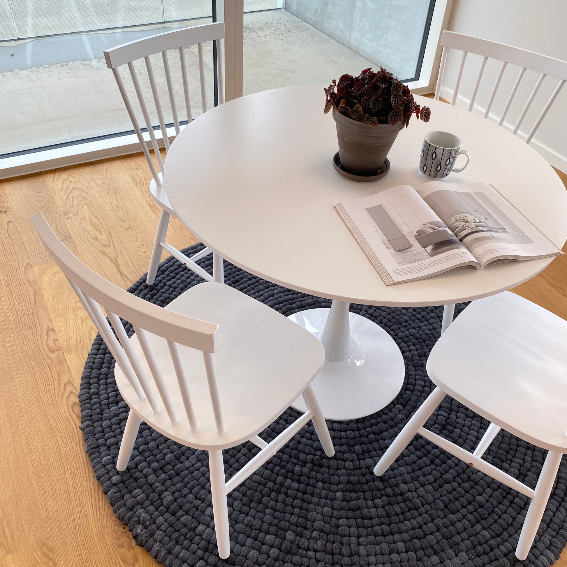 Holly - Chaise de salle à manger en bois blanc