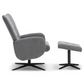 Alfred - Fauteuil inclinable avec repose-pieds - Gris