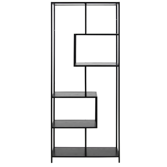 Seaford - Bibliothèque en mélamine avec structure métallique 77 x 35 x 185 cm