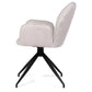 Carina - Chaise de salle à manger en tissu beige avec fonction pivotante à 360 degrés