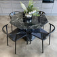 Lagoni - Table ronde Ø100 cm en aspect marbre noir