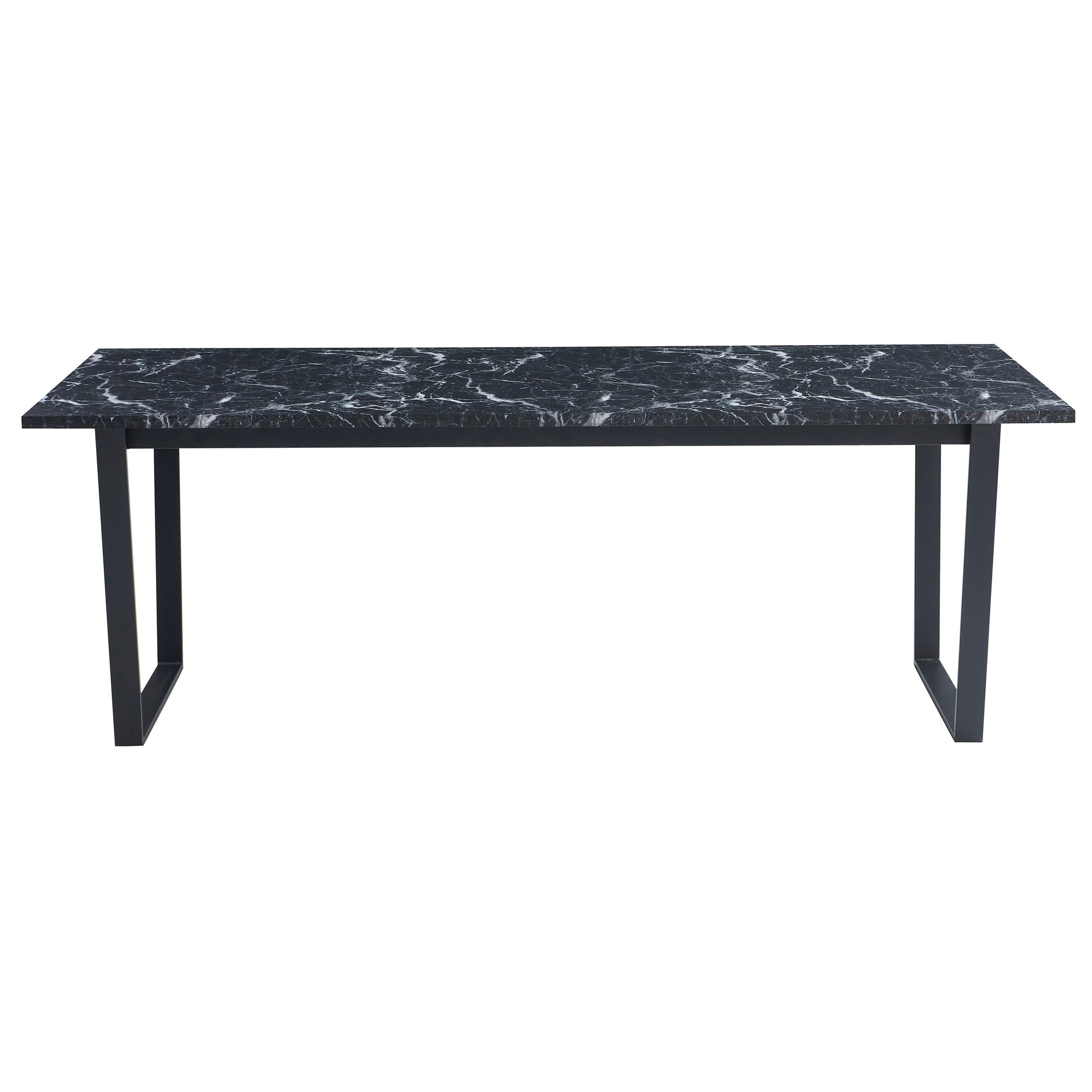 Karl - Table de salle à manger en imitation marbre 210 x 90 cm