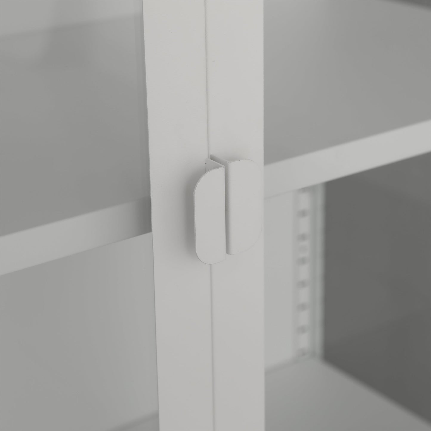 Herman - Buffet/vitrine en verre - Métal blanc 80 x 40 x 105 cm