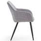 Jenna - Chaise de salle à manger en tissu gris avec pieds noirs