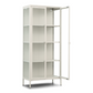 Herman - Vitrine en métal beige/verre 80 x 40 x 180 cm