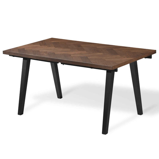 Madelina - Table 150/240 x 90 cm en placage de chêne fumé (prête pour rallonges)