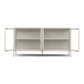 Herman - Vitrine en métal beige/verre 170 x 40 x 85 cm