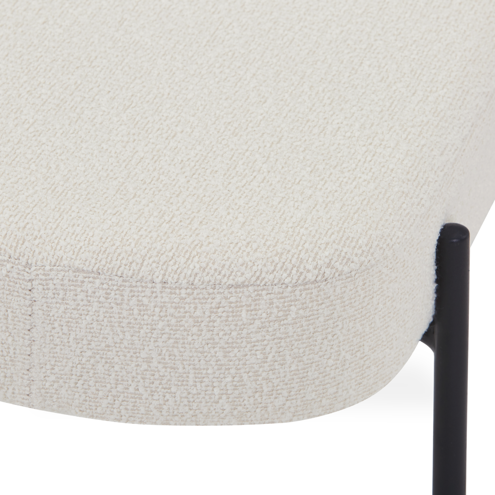 Helena banc en bouclé blanc 100x36x43 cm