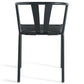 Shila - Chaise de salle à manger noire avec tressage noir