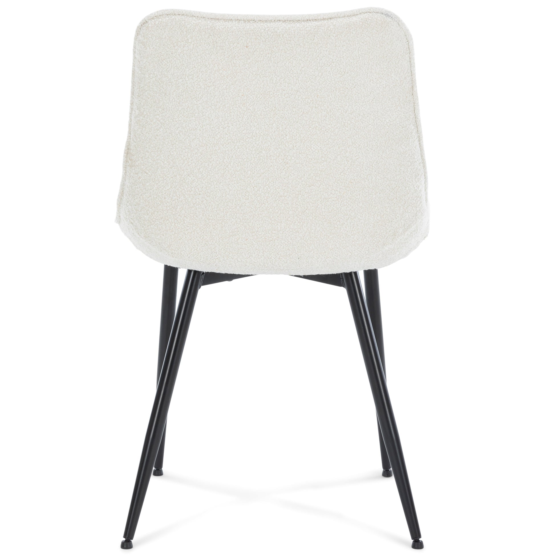 Elisa - Chaise de salle à manger en tissu bouclé blanc