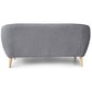 Layla - Canapé 3 places en tissu gris avec pieds en bois L:169 x P:83 x H:82 cm