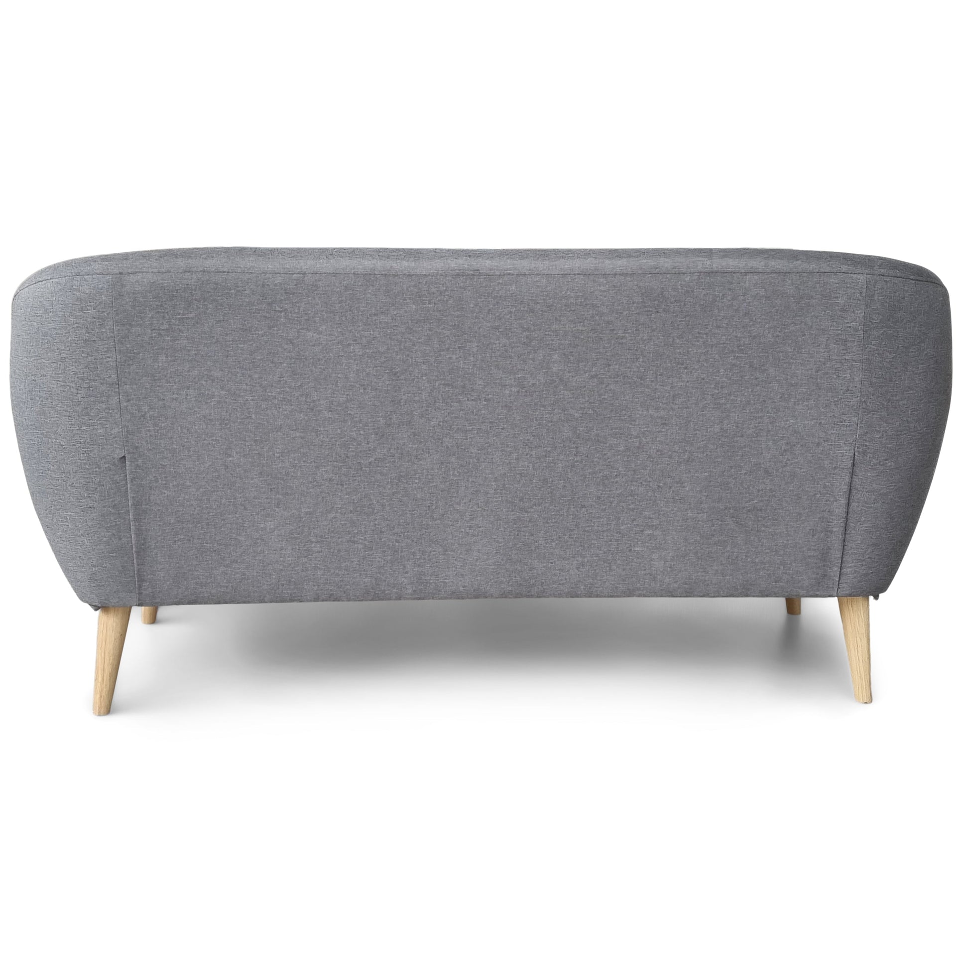 Layla - Canapé 3 places en tissu gris avec pieds en bois L:169 x P:83 x H:82 cm