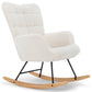 Alfred - Fauteuil à bascule avec accoudoirs - Peluche blanche