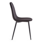 Anna - Chaise de salle à manger rembourrée en velours noir