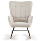 Fauteuil à bascule Allison avec accoudoirs - tissu beige