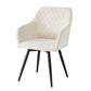 Carlo - Chaise de salle à manger en bouclé blanc avec rotation à 360 degrés