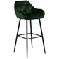 Mario - Tabouret avec dossier en velours vert 65 cm