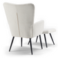 Alfred - Fauteuil inclinable avec repose-pieds - Bouclé beige
