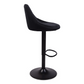 Cassie - Tabouret de bar noir réglable en velours avec fonction pivotante à 360 degrés