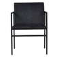 Allie - Chaise de salle à manger en velours noir avec accoudoirs