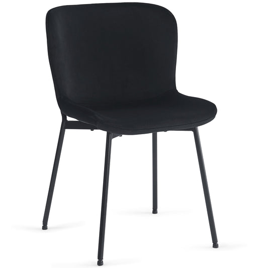 Adena - Chaise de salle à manger en velours noir