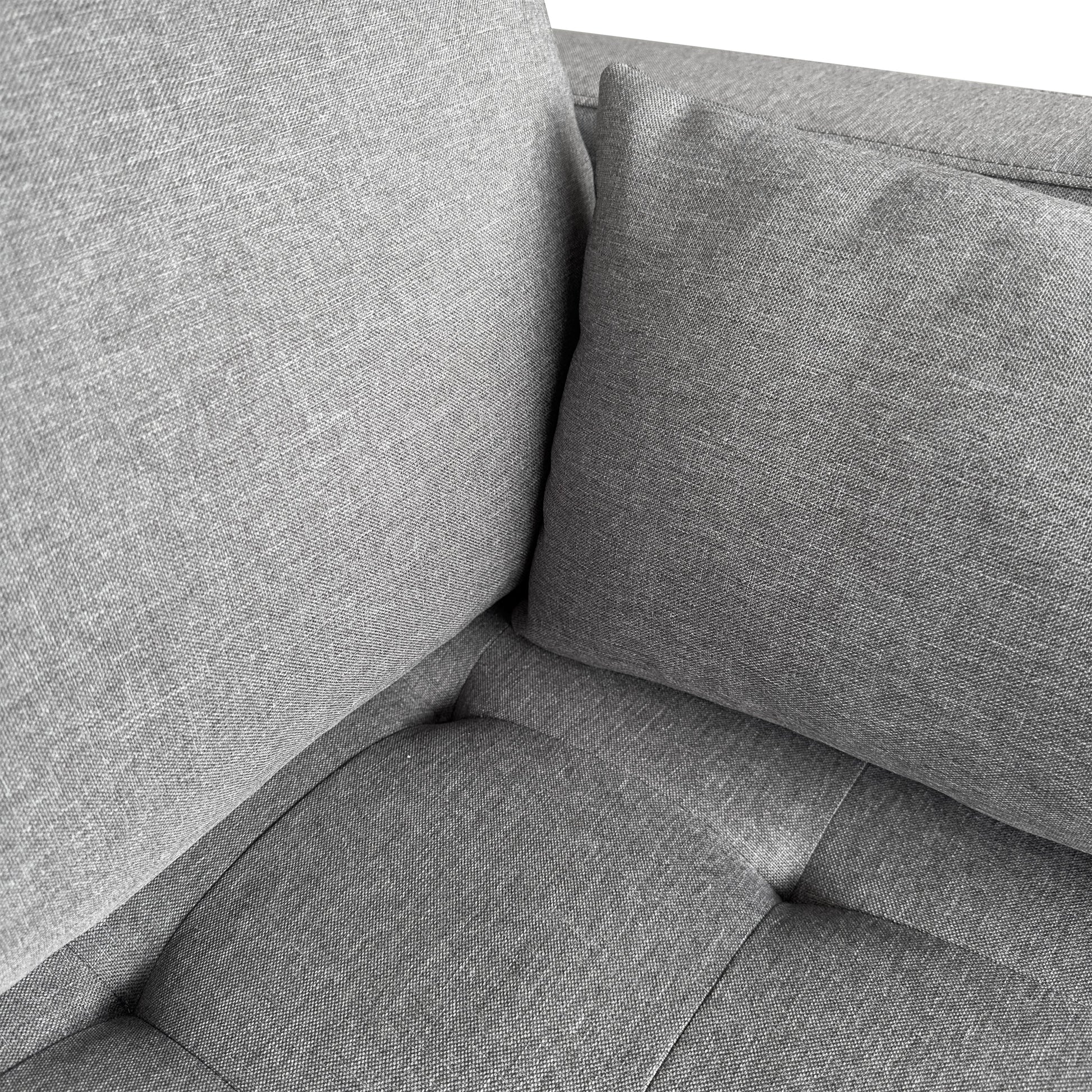Brandy - Canapé d'angle réversible convertible gris L:290 x P:96 x H:80 cm