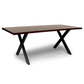 Calvin - Table en chevrons 200 x 90 cm en chêne fumé avec pieds croisés