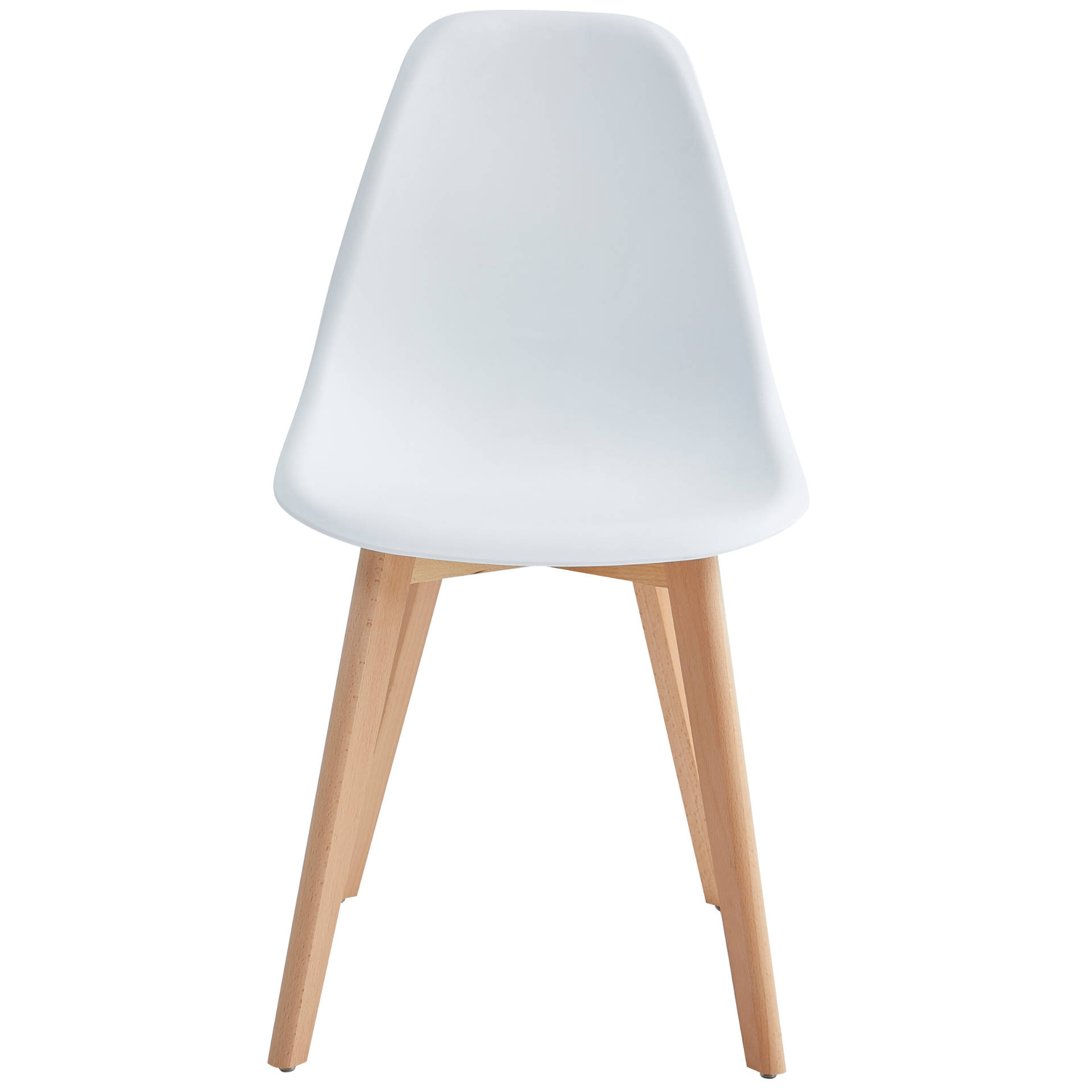 Jessica - Chaise de salle à manger blanche avec pieds en bois