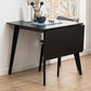 Rickie - Table à manger extensible en bois de chêne laqué noir 80/120 x 80 cm