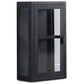 Herman - Vitrine murale avec 1 porte en verre - Métal noir 32,5 x 18 x 57 cm