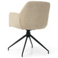Amanda - Chaise de salle à manger en bouclé beige avec fonction pivotante à 360 degrés