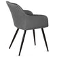 Carlo - Chaise de salle à manger en velours gris avec accoudoirs