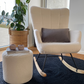 Alfred - Fauteuil à bascule avec accoudoirs - Peluche blanche