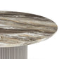 Carisma table basse ronde Ø80 beige effet marbre avec pied colonne