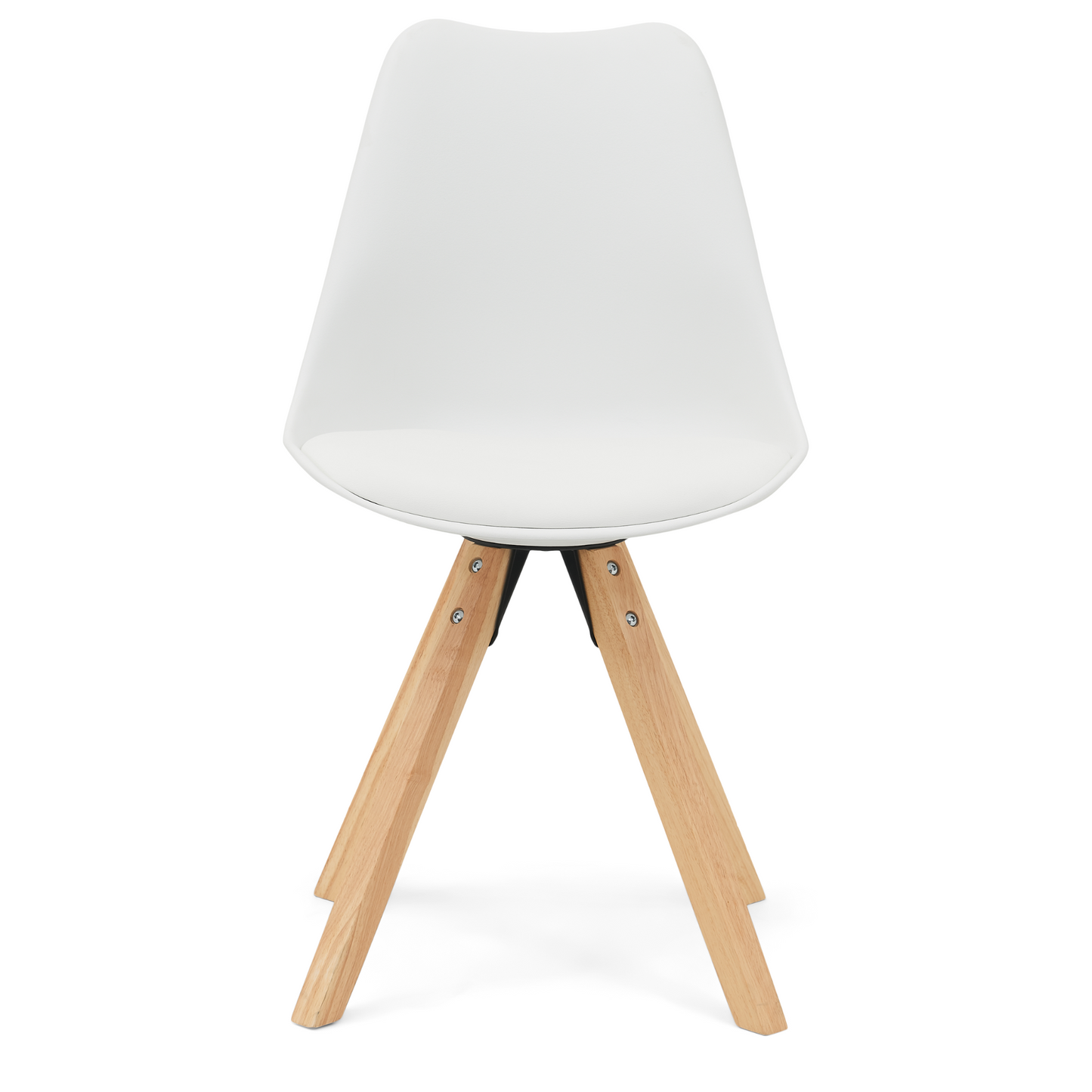Aria - Chaise de salle à manger blanche avec pieds en bois