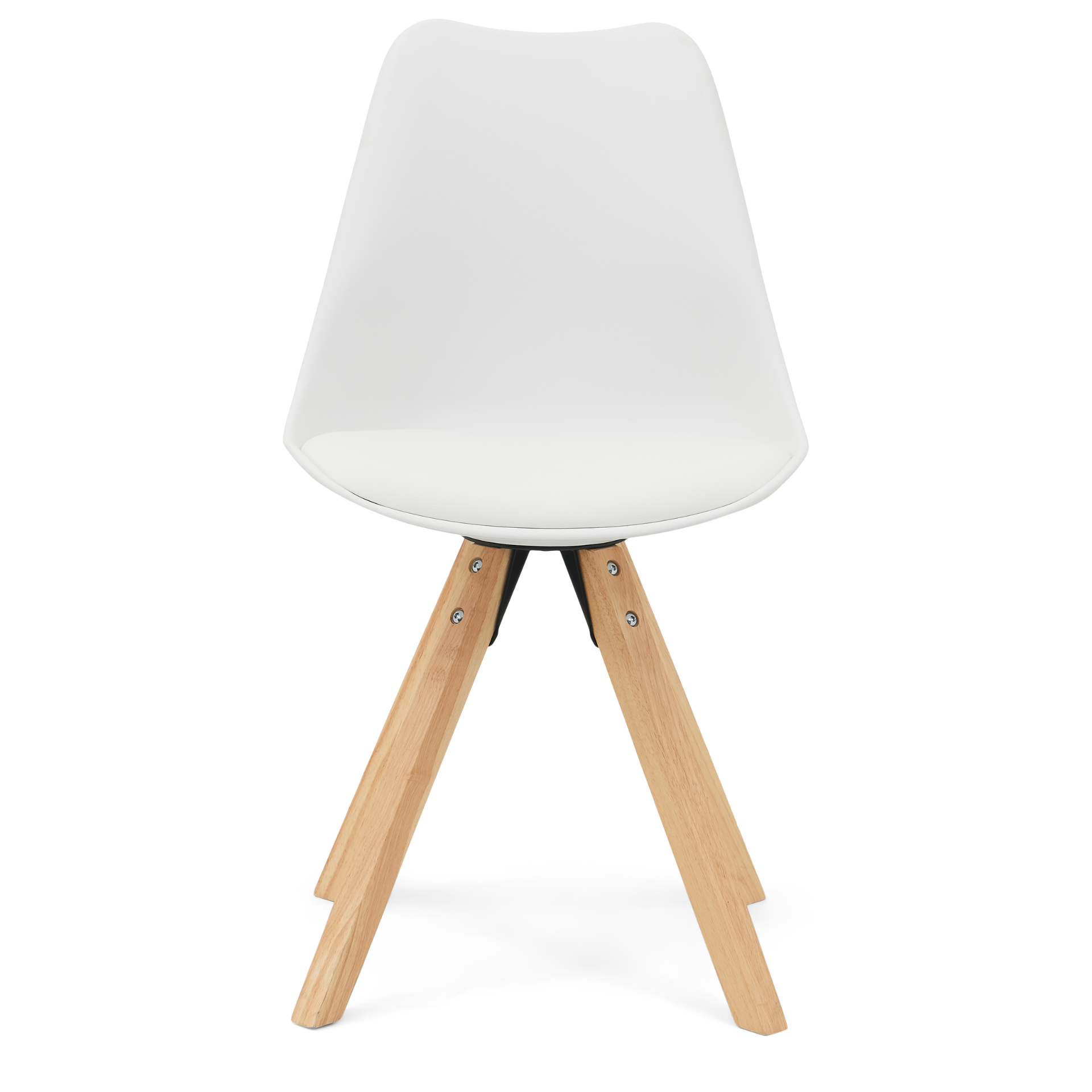 Aria - Chaise de salle à manger blanche avec pieds en bois