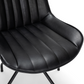 Lola - Chaise de salle à manger en cuir artificiel noir avec fonction pivotante à 360 degrés