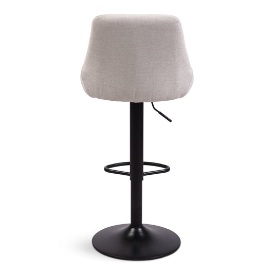 Cassie - Tabouret de bar beige réglable avec fonction pivotante à 360 degrés