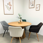 Jenna - Chaise de salle à manger en tissu marron avec aspect chêne