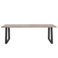 Esther - Table 200 x 95 cm en chêne blanc huilé avec pieds carrés (prête pour rallonges)