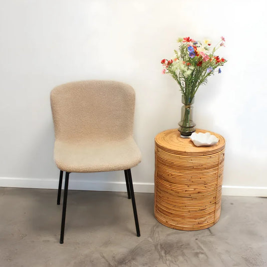 Adena - Chaise de salle à manger en bouclé beige