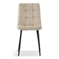 Jessi Chaise de salle à manger - velours beige avec pieds en métal noir