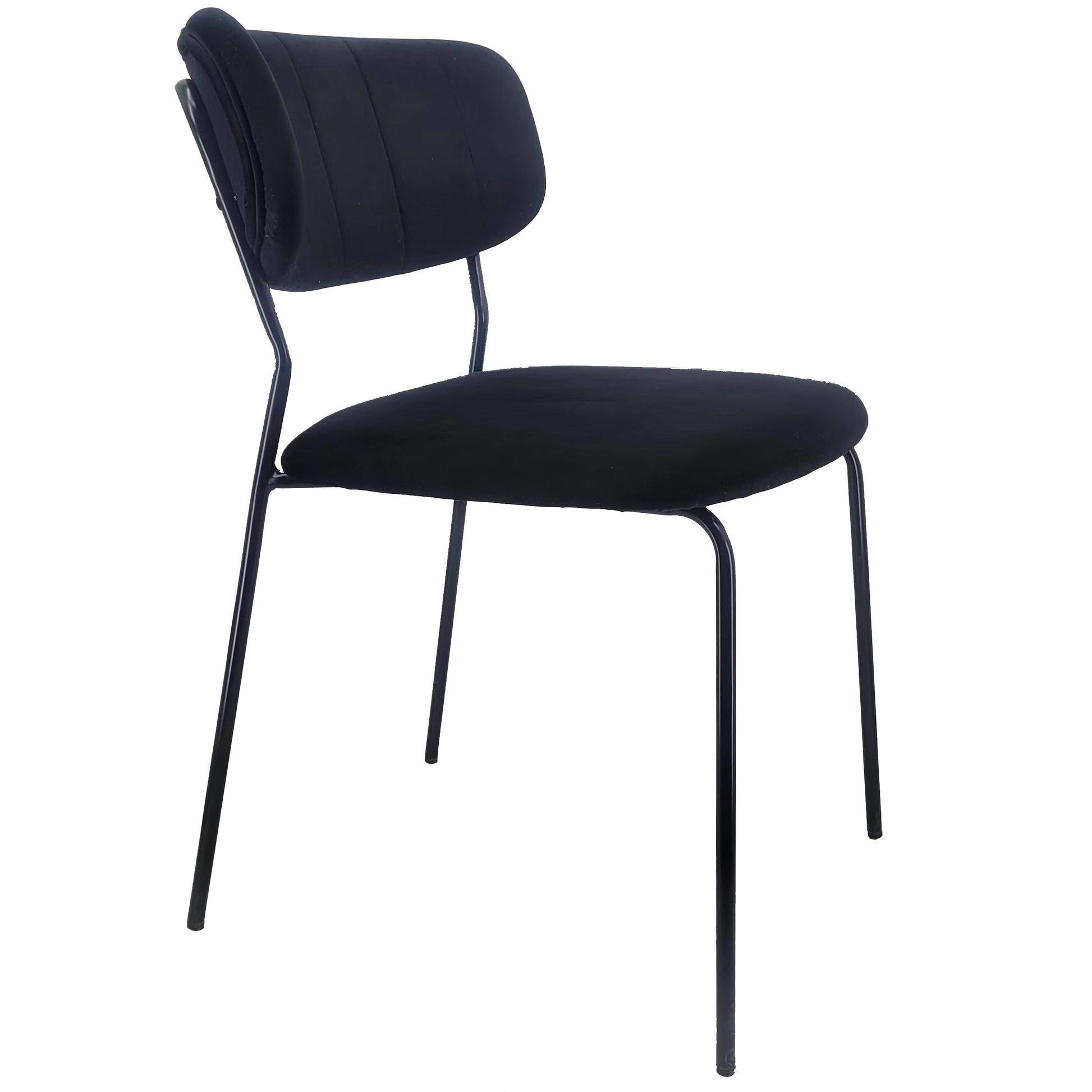 Lucia - Chaise de salle à manger en velours noir