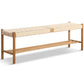 Banc Elias en chêne avec assise tressée 140x35x45