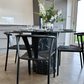 Shila - Chaise de salle à manger noire avec tressage noir