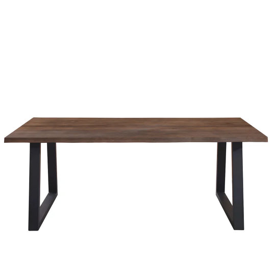 Esther - Table 200 x 95 cm finition fumée avec pieds carrés (prête pour rallonges)