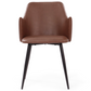 Isabella - chaise de salle à manger en cuir synthétique brun