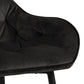 Mario - Tabouret de bar avec dossier en velours noir 65 cm