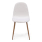 Mela - Chaise de salle à manger en bouclé blanc avec aspect chêne