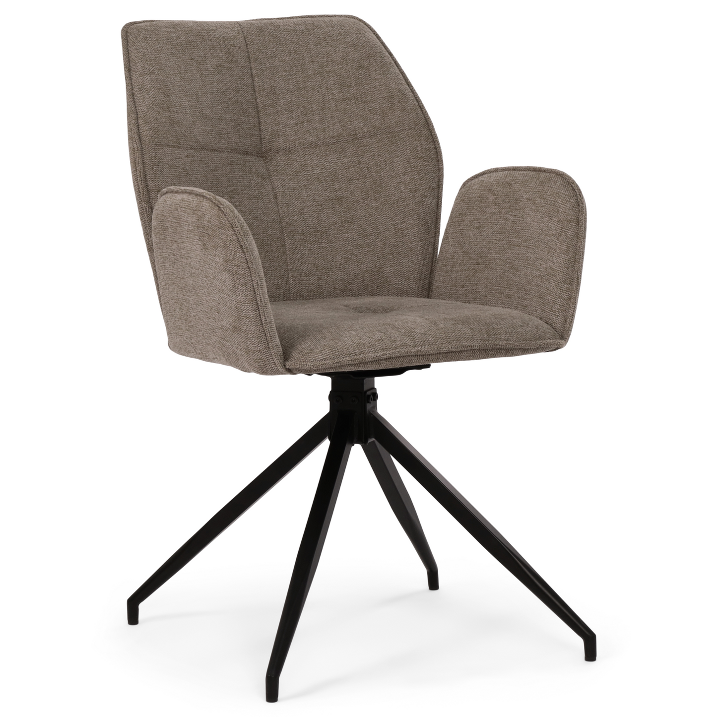 Carina - Chaise de salle à manger en tissu sable avec rotation à 360 degrés